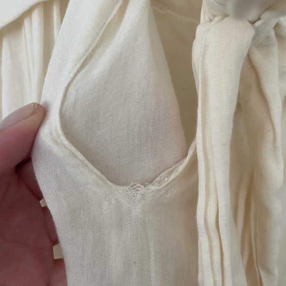 Loup Charmant 100% Cotton Cream Tie Back Midi Dress - Picture 11 of 11